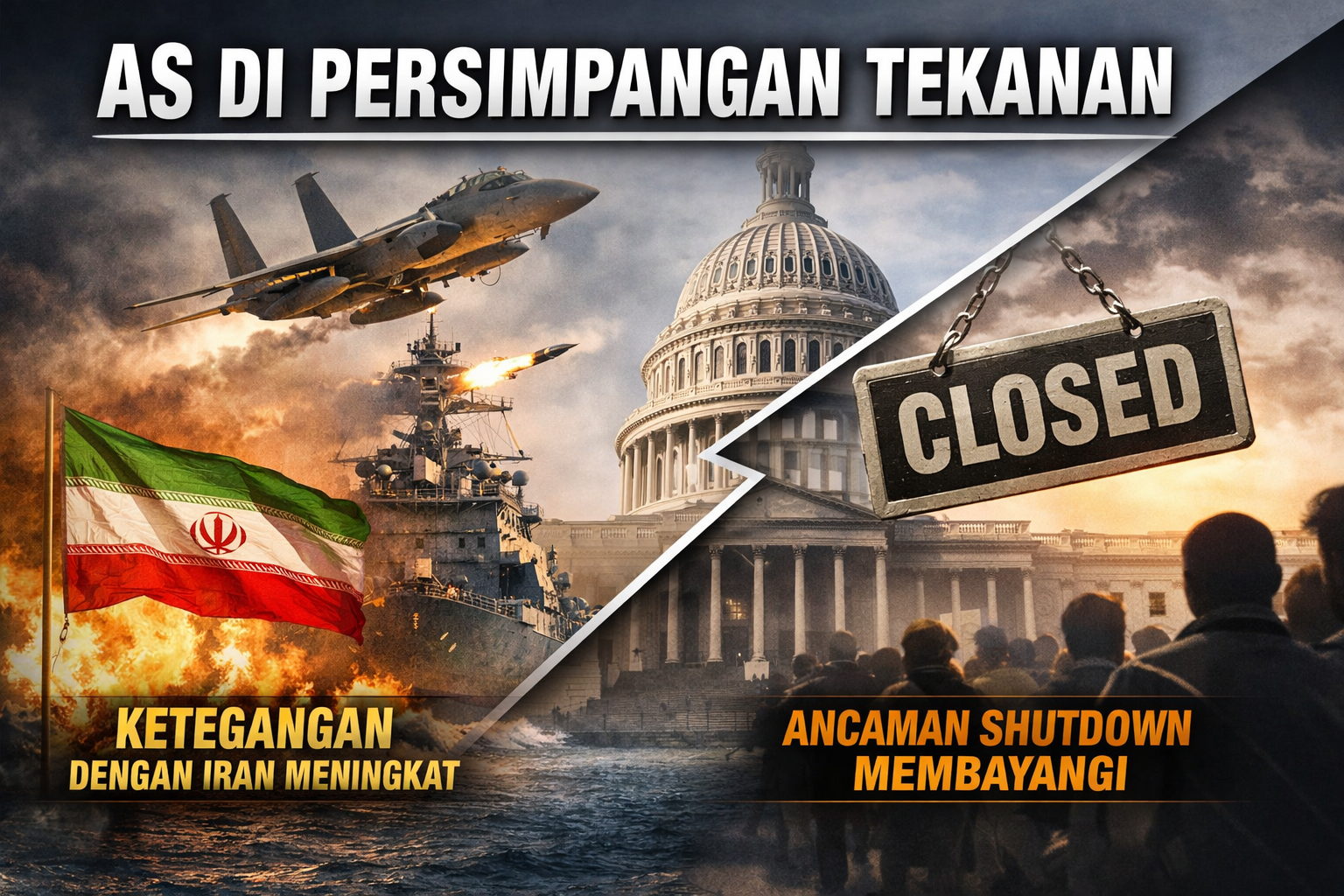 Amerika Serikat Hadapi Tekanan Ganda, Ketegangan Global dan Ancaman Shutdown Menguat