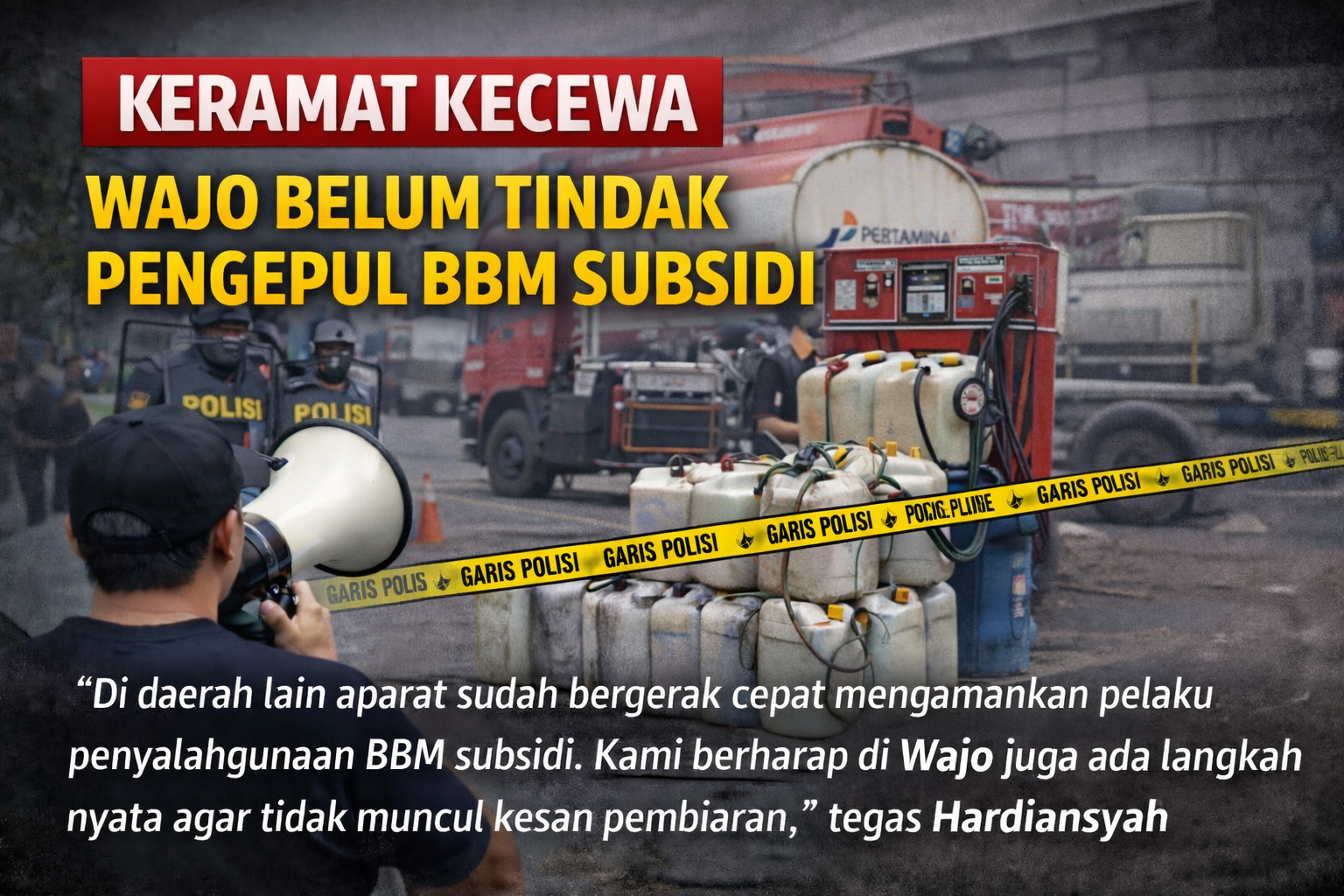 Penindakan Pengepul BBM Subsidi Marak di Daerah Lain, Wajo Diminta Tidak Tinggal Diam