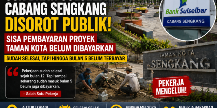 CSR Bank Sulselbar Cabang Sengkang Disorot, Sisa Pembayaran Proyek Taman Kota Belum Dibayarkan