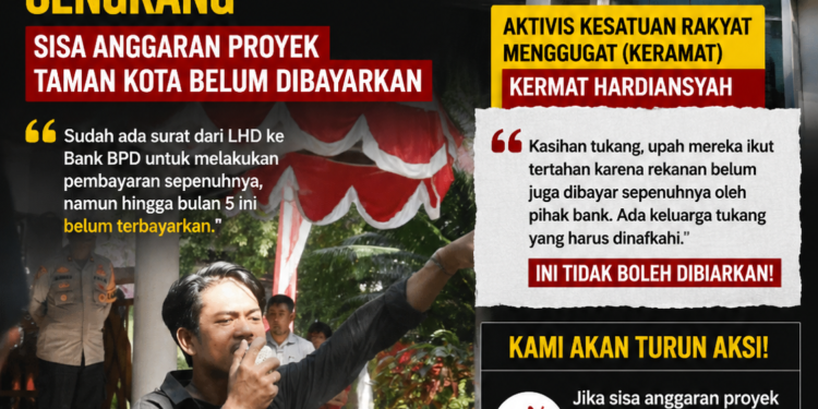 Upah Tukang Tertahan, Aktivis Ancam Demo Bank BPD Sulselbar Sengkang Terkait Pembayaran Proyek Taman Kota