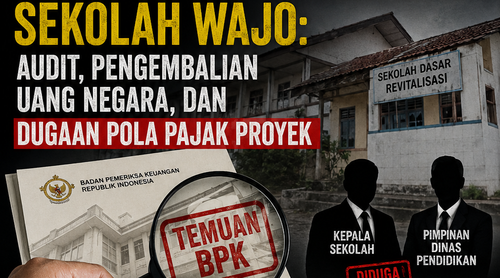 Jejak Dana Revitalisasi Sekolah Wajo: Audit, Pengembalian Uang Negara, dan Dugaan Pola Pajak Revit