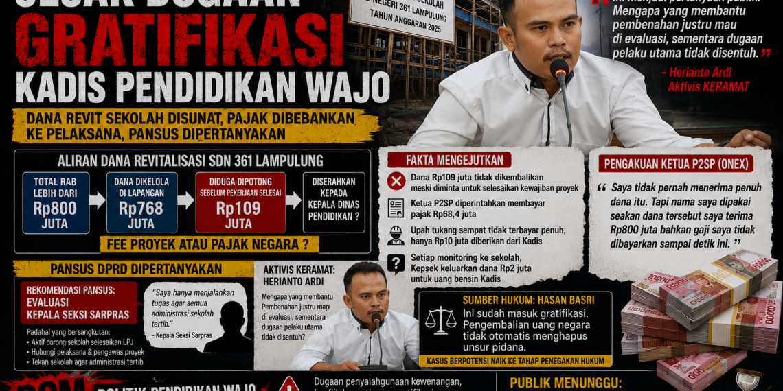 Jejak Dugaan Gratifikasi Kadis Pendidikan Wajo