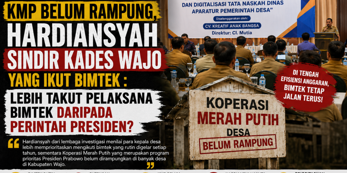 KMP Belum Rampung, Hardiansyah Sindir Kades Wajo Yang Ikut Bimtek : Lebih Takut Pelaksana Bimtek daripada Perintah Presiden?