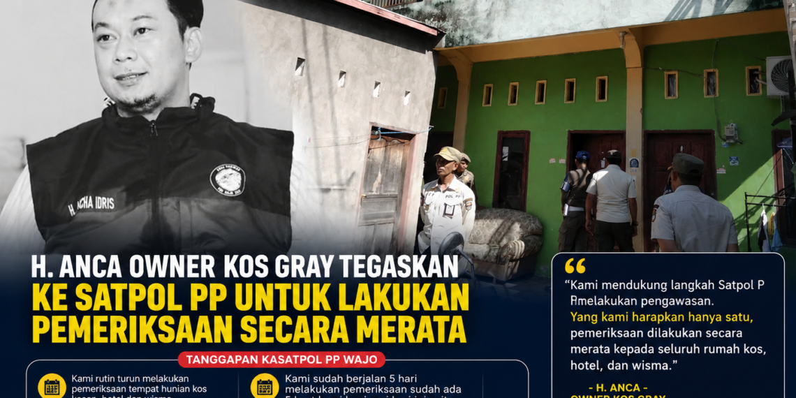 Owner Kos Gray Minta Satpol PP Berlaku Adil, Pemeriksaan Rumah Kos Harus Dilakukan Secara Merata