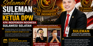 Selamat! Suleman Terpilih sebagai Ketua DPW KPK Independen Indonesia Sulsel Dan Dua Dari Wajo Masuk Jajaran Pengurus